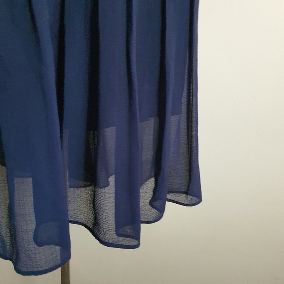 Uniqlo Blue Pleated Midi Skirt Size 10 - Picture 7 of 7